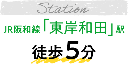 JR阪和線東岸和田徒歩5分