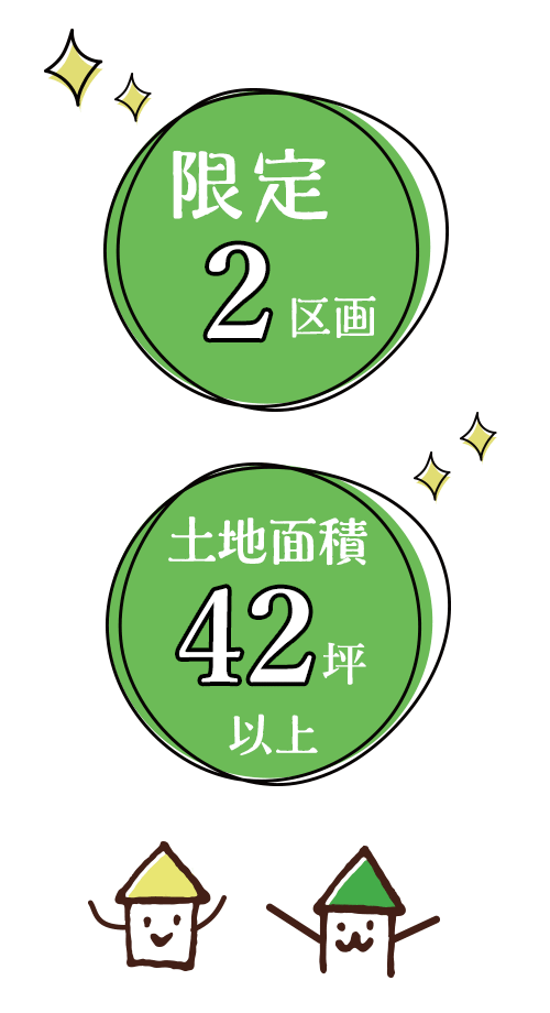 限定2区画　土地面積42坪以上