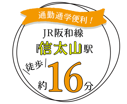 通勤通学便利！JR阪和線「信太山」駅　徒歩約16分